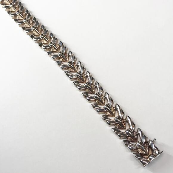 VTG Milor Sterling Silver Dragon Scale Heavy Bracelet Art Deco Textured Puffy - Picture 10 of 11